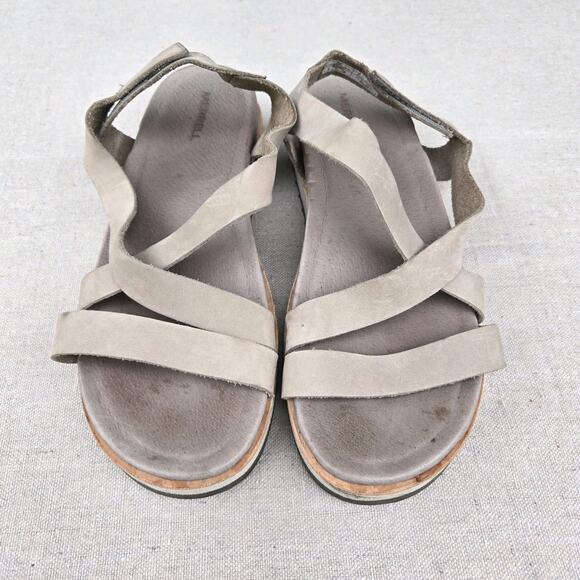 Merrell Juno Backstrap Moon Soft Nubuck Leather Strap Sandals Open Toe Womens 9 - Picture 1 of 10